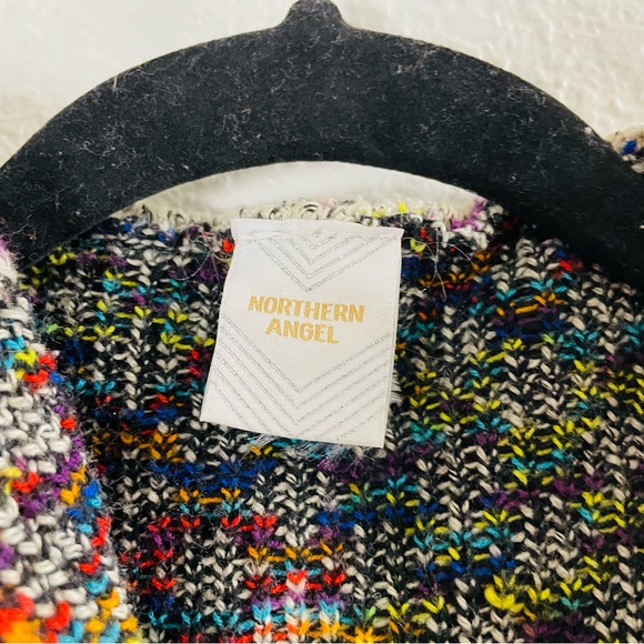 Northern Angel Anthropologie Rainbow Boho Long Hooded Cardigan Sweater Small - Picture 5 of 5